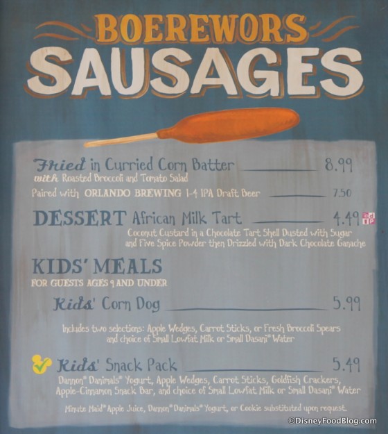 Famous Sausages specialty items