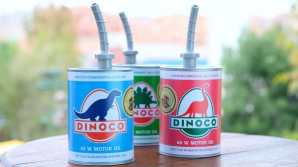 Cozy Cone Motel Dinoco Oil Can Sippers, ©Disney