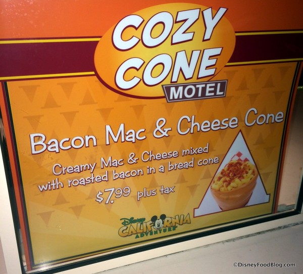 Bacon Mac & Cheese Cone sign