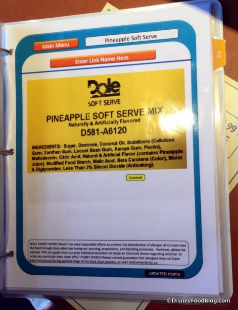 Pineapple Soft-serve Info Sheet