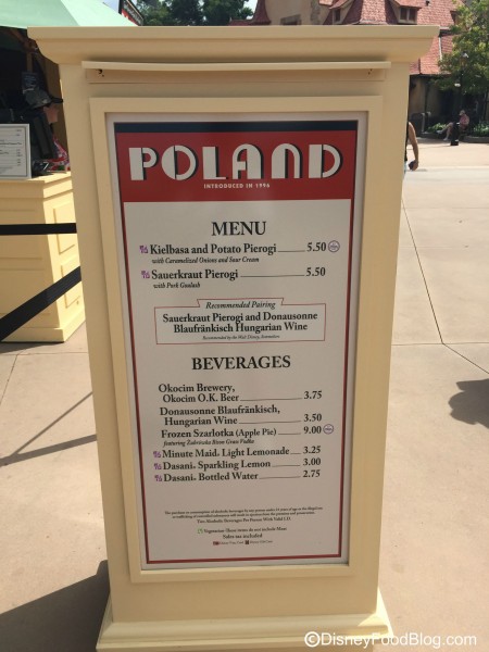 2015 Poland Menu