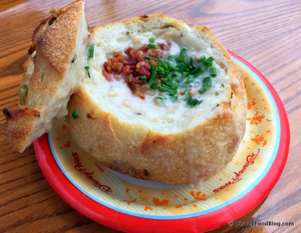 Clam Chowder in a Bread Bowl -- Under the Lid