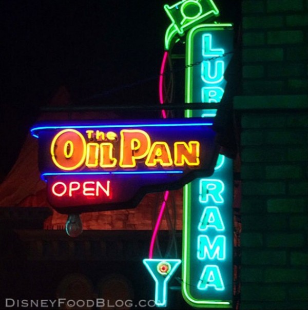 Lube-o-Rama and Oil Pan Neons in Cars Land