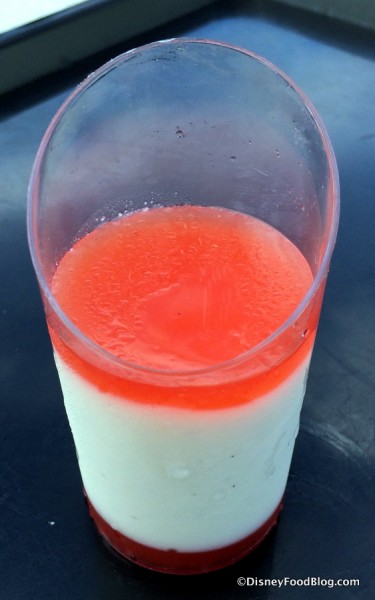 Sweet goat cheese panna cotta with guava gelle