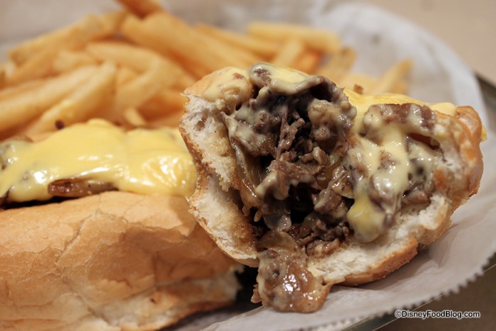 Close up on Philly Cheesesteak 