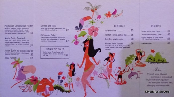 Tahitian Terrace Entrees and Pricing