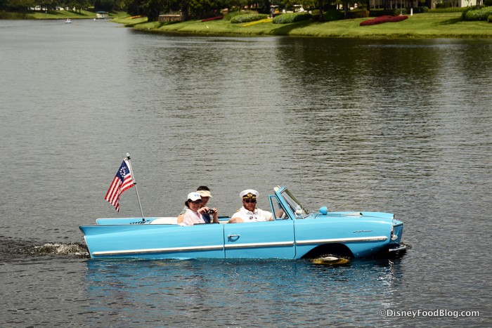 Boathouse Amphicars on Village Lake