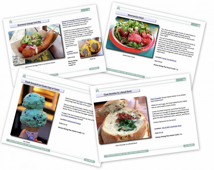 DFB Guide to Animal Kingdom and Hollywood Studios Snacks Sample Pages
