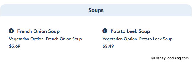 Screenshot: Be Our Guest Soups for Lunch