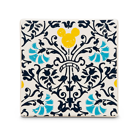 Mickey Mouse Icon Indigo Tile -- Floral