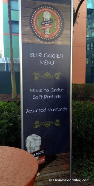 Beer Garden Menu