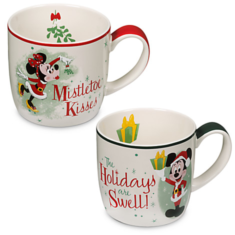 Mickey and Minnie Mouse Holiday Mug Set