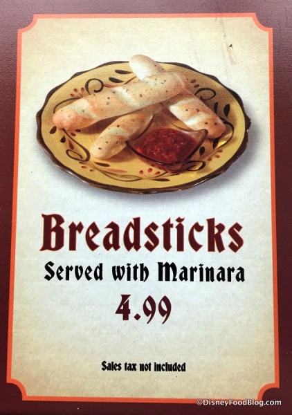 Breadsticks at Pinocchio's Village Haus