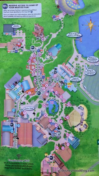 Hollywood Studios Updated Guide Map