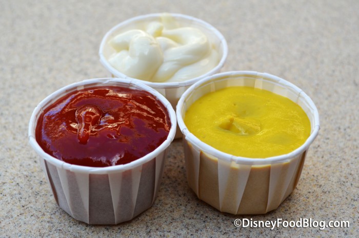 Ketchup, Yellow Mustard and Mayo