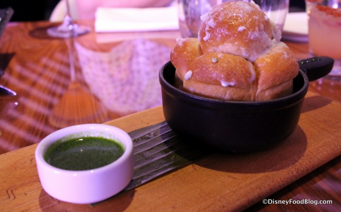 Complimentary Bread with Blue Butter and pesto