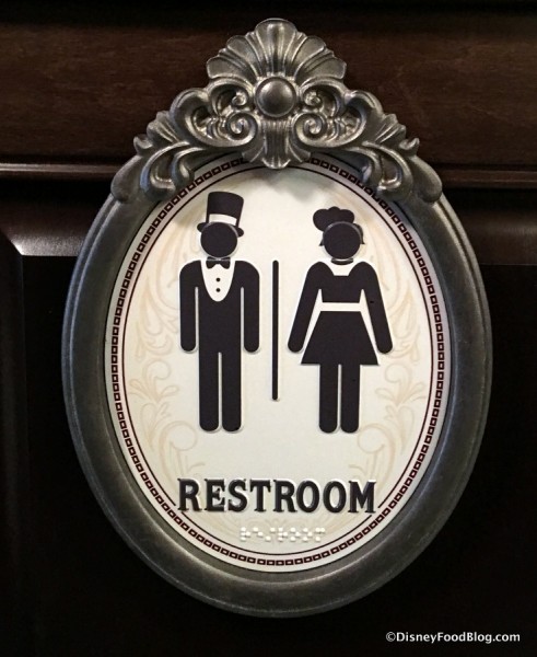 Restroom sign at AbracadaBar