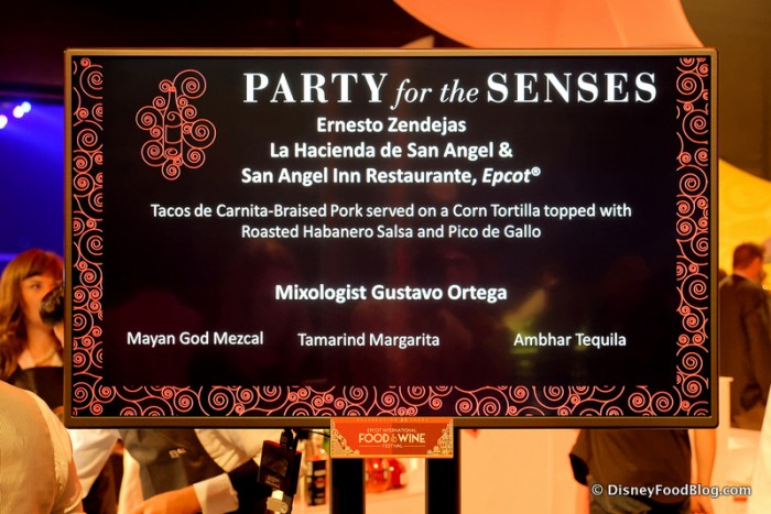 LED Sign for a Tasting Table and Corresponding Pairings