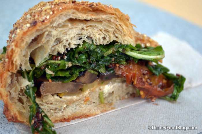 Cross section of Roasted Vegetable Sandwich