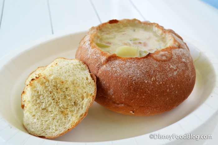 New England Clam Chowder in Bread Bowl