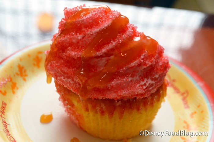 Candy Apple Cupcake topped with Caramel