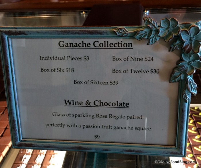 Ganache and Wine & Chocolate sign at The Ganachery