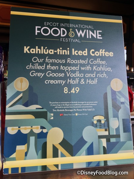 Kahlua-tini Iced Coffee sign
