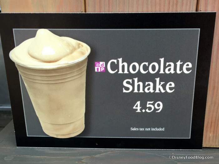 Chocolate Shake sign