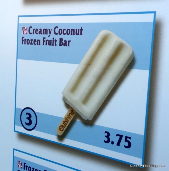 Creamy Coconut Fruit Bar on menu