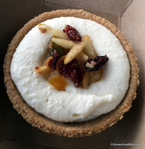 Cardamom & Saffron Sweet Cheese Tart with mulled fruit