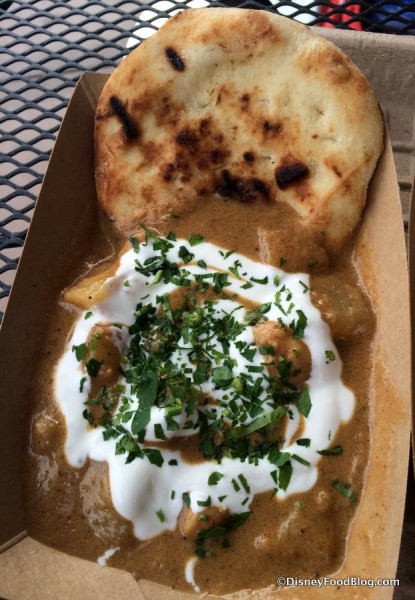 Chicken & Potato Curry with Kefir cream and grilled naan