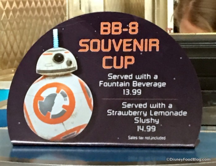 BB-8 Souvenir Cup sign