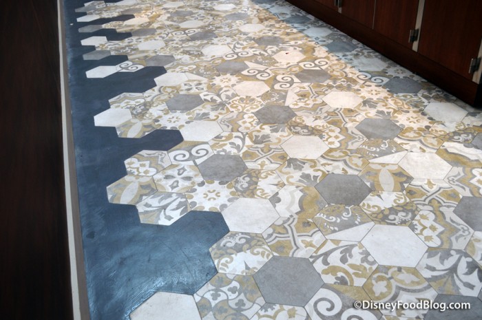Tiles on floor by Beverage Bay