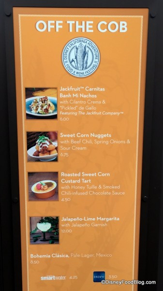 Off the Cob Menu