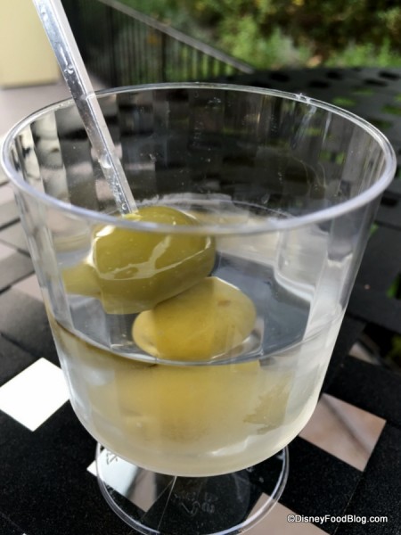Vodka Martini with gourmet Blue Cheese-stuffed Olives 