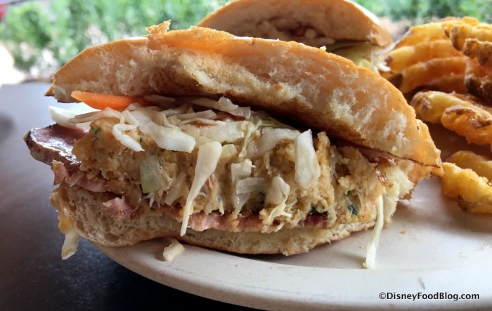 Lump Crab Cake Sandwich cross-section