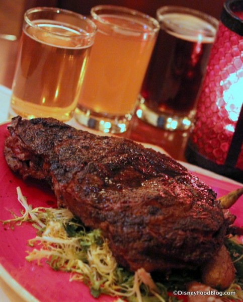 Coffee Rubbed Rib Eye and Unibroue Beer Flight