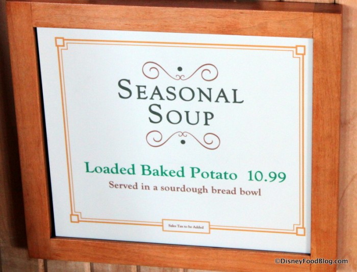 Seasonal Soup Sign