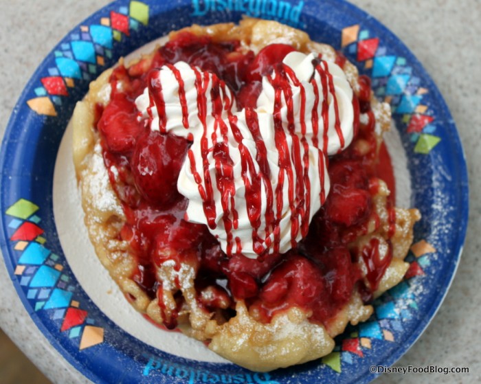 Stage Door Cafe Funnel Cake with Strawberry Topping