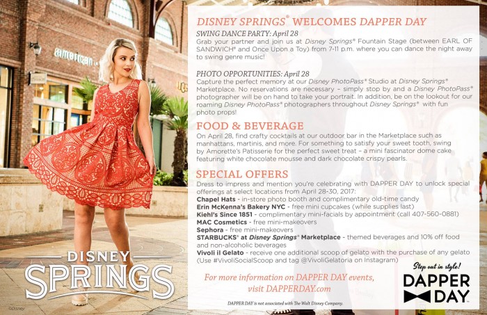Dapper Day events in Disney Springs! ©Disney