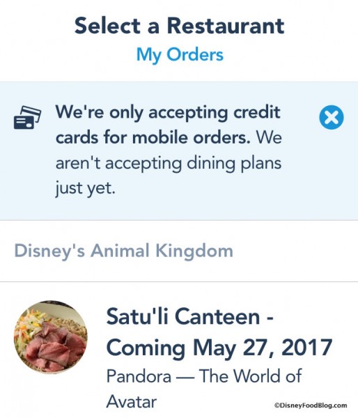 Mobile Order Screenshot