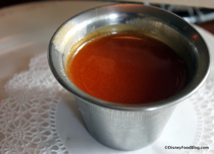 "Hot Honey," aka hot sauce mixed with warm honey