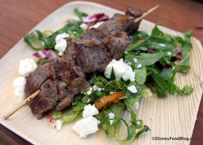 Epcot Food and Wine Grilled beef skewer with romaine
