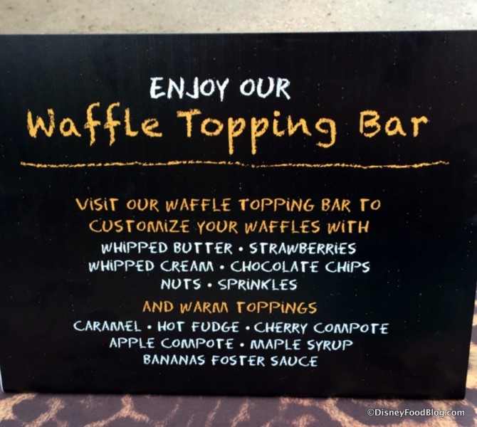 Waffle Topping Bar sign