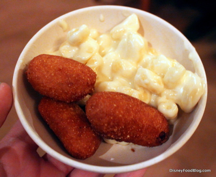 Corn Dog Nuggets and Mac and Cheese