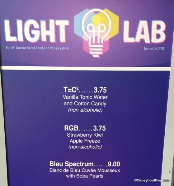 Light Lab Menu