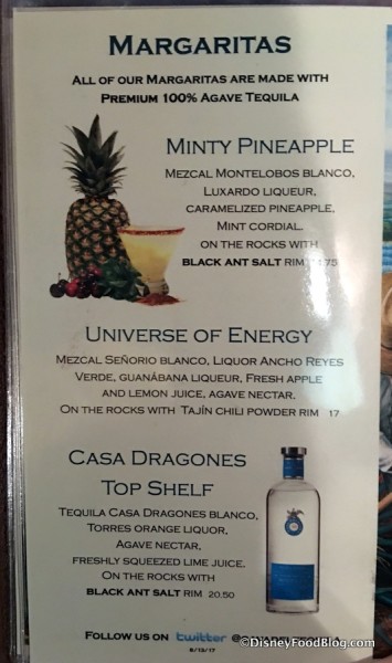 Universe of Energy Margarita on Cava del Tequila Menu
