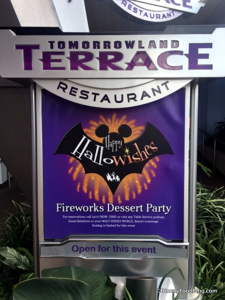 HalloWishes Dessert Party sign for Mickey's Not-So-Scary Halloween Party