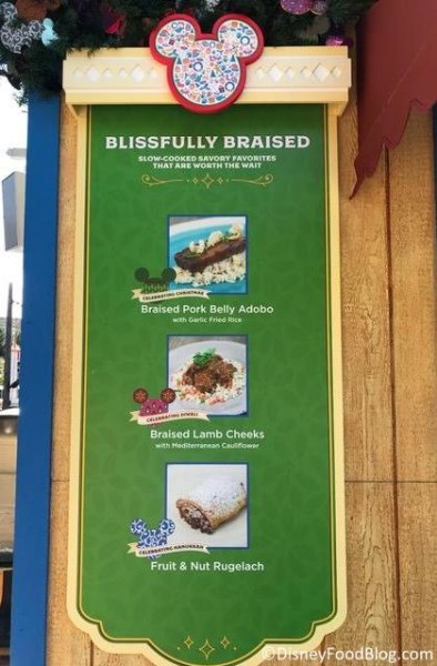 Blissfully Braised booth menu