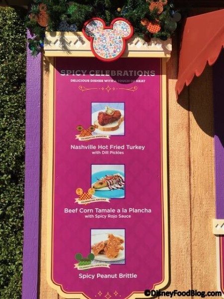 Spicy Celebrations booth menu